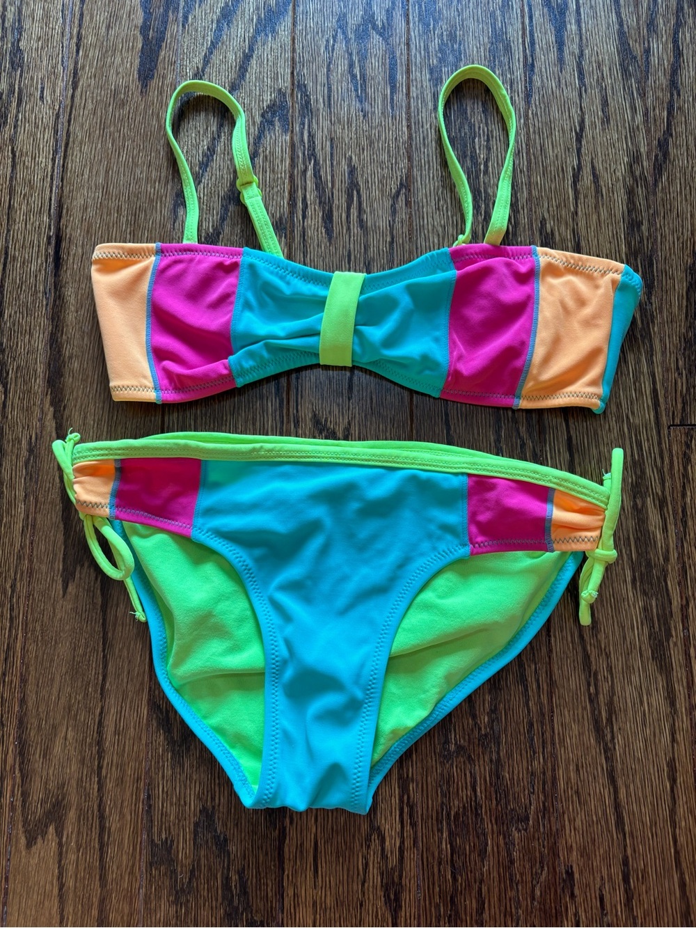Justice Girls Neon Colorblock Bikini